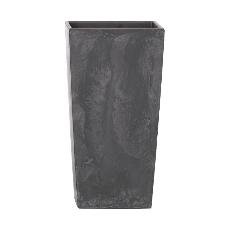 Urbi Square Effect Blumentopf Pflanzkübel Beton-Design 2in1 inkl. Pflanztopf Kunststoff (195mm, Anthrazit)