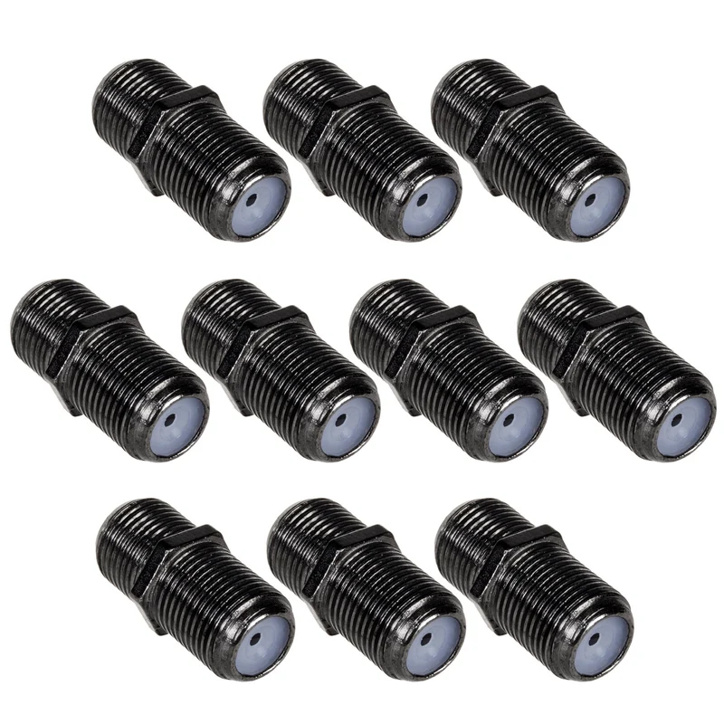 F-Verbinder F-Buchse auf F-Buchse 10-er Pack Verbinder Adapter für SAT Antennenkabel Koaxialkabel Schwarz NickelMCTV-904