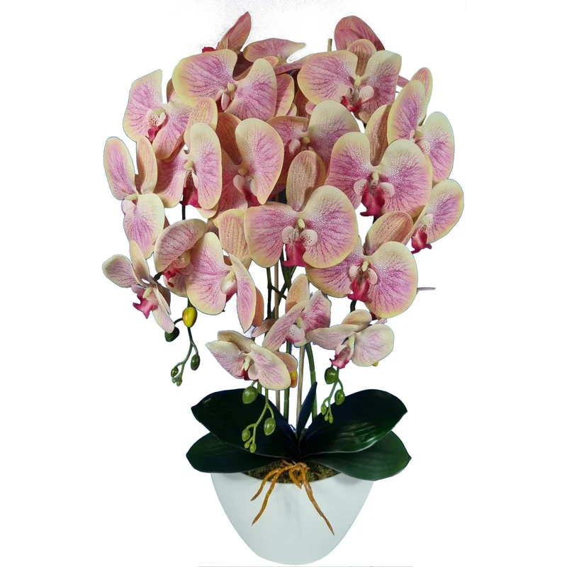 Damich künstliche Orchidee, Teebaum, aus Gummi, 3pgrz