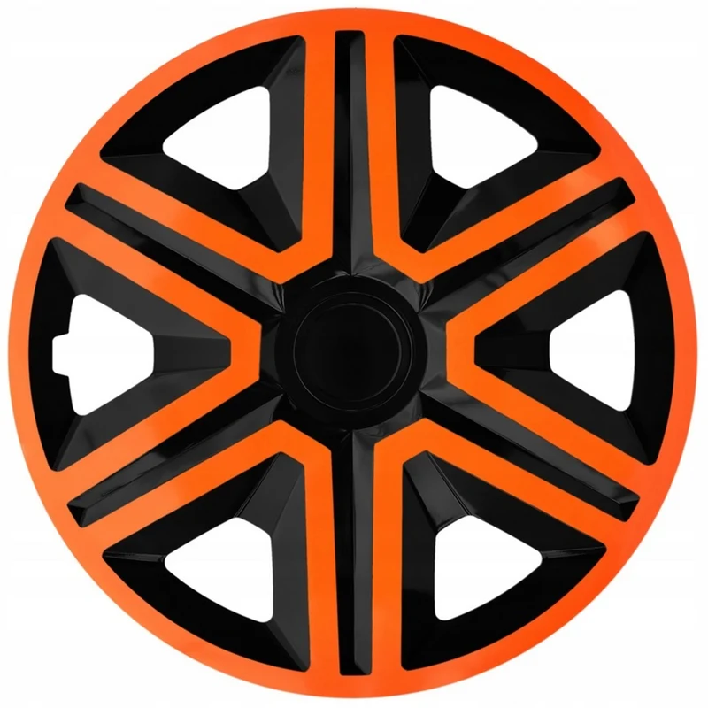 NRM Action Radzierblenden 4 Stück Radkappen Radblenden Satz Auto KFZ 15 Zoll Orange-schwarz