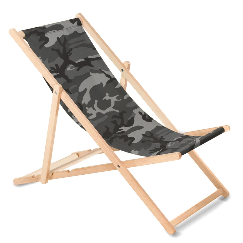 Liegestuhl Classic GreenBlue Buche GB183 - Camo grau