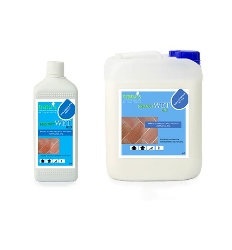 TRATU'S PROTECTWET H2O - Protetor Anti-Mancha para Barro, Pedras Absorventes e Mosaico Hidráulico Não Polido