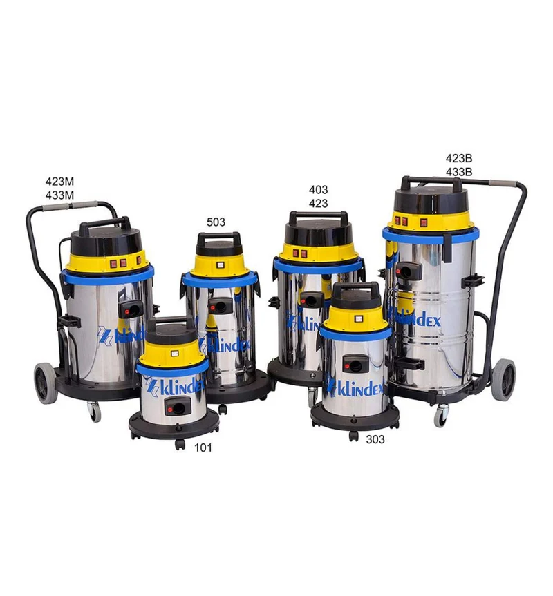 KLINDEX JUNIOR INOX – Aspiradores Industriais com Tanque em Aço Inoxidável e Motores Independentes