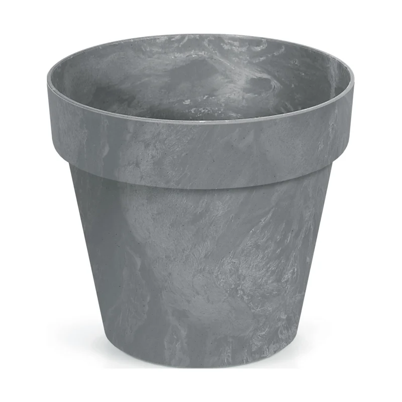 Cube Beton Effect Blumentopf für Innen- und Außenbereich Pflanzkübel UV-beständig Rund Kunststoff Ø 300mm Marengo