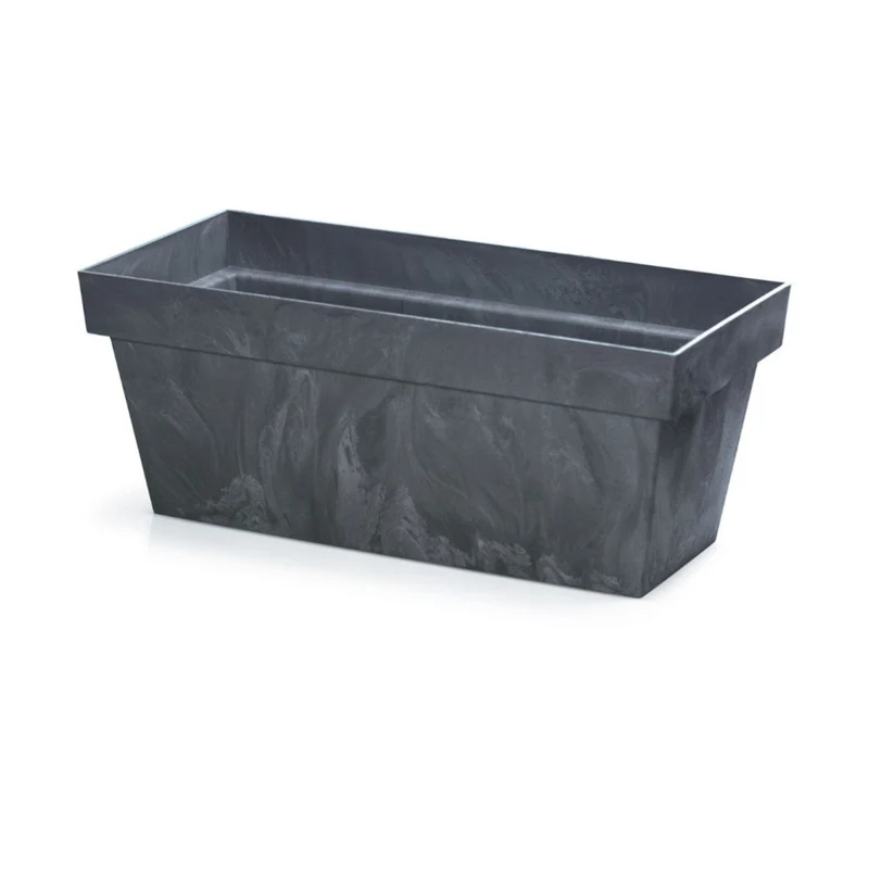 Cube Case Beton Effect Blumenkasten für Innen- und Außenbereich Rechteckig Blumentopf UV-beständig 392x182x160mm Anthrazit