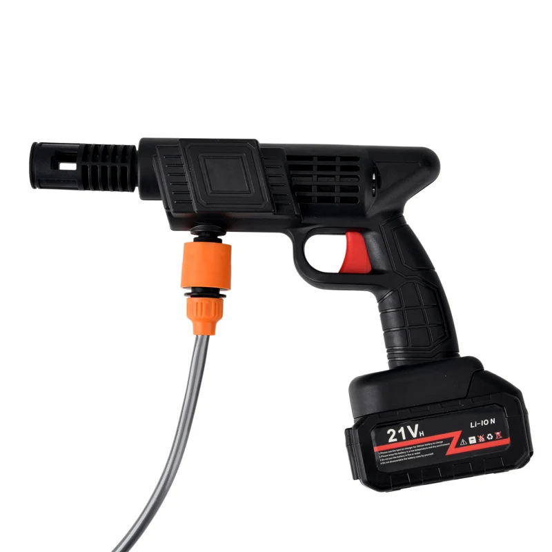 Kabelloser Akku-Hochdruckreiniger, 260 W, 2 Akkus je 6000 mAh, 5 m Wasserschlauch, Zubehör-Set, Schwarz