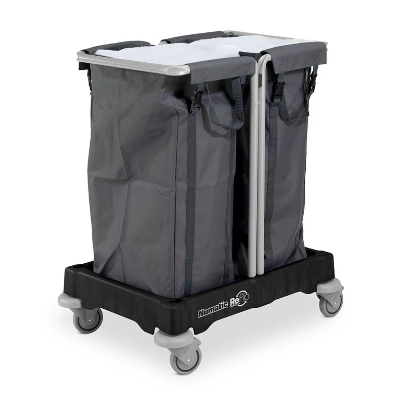 NUMATIC NuBag NBT200R – Carro para Roupa com Sacos Laváveis Duplos de 100L e Estrutura Resistente com Rodas Amortecedoras