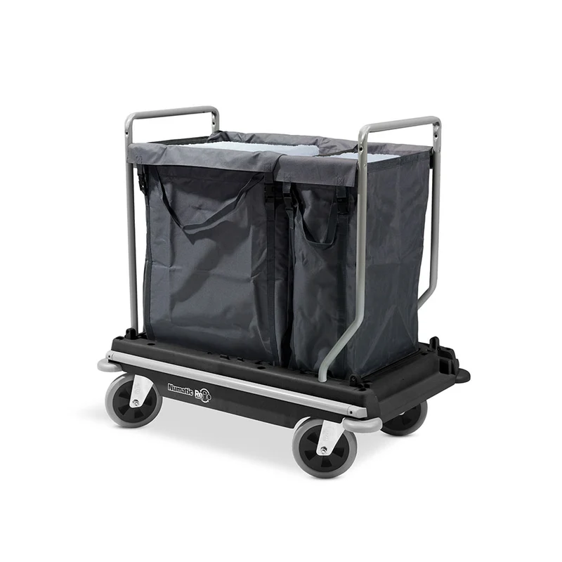 NUMATIC NuBag NB3002R – Carro para Roupa com Sacos Laváveis de 200L e 100L, Estrutura Resistente e Rodas All-Terrain com Amortecedores