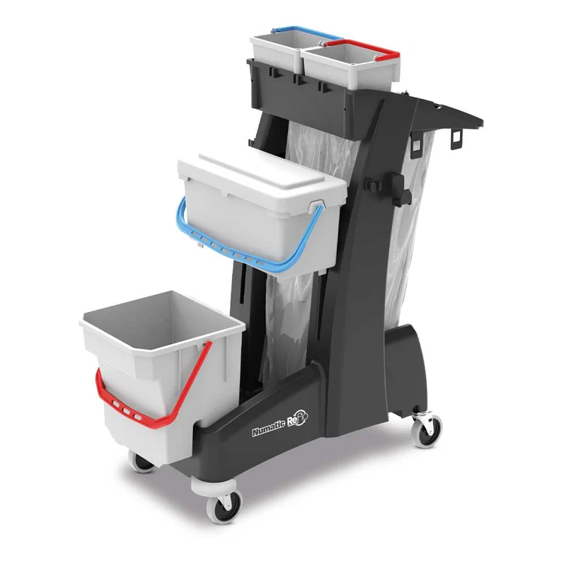 NUMATIC MULTI-Matic MM8 – Carro de Limpeza Compacto com Sistema de Esfregona Plana Doseada e Depósito de Resíduos com Tampa