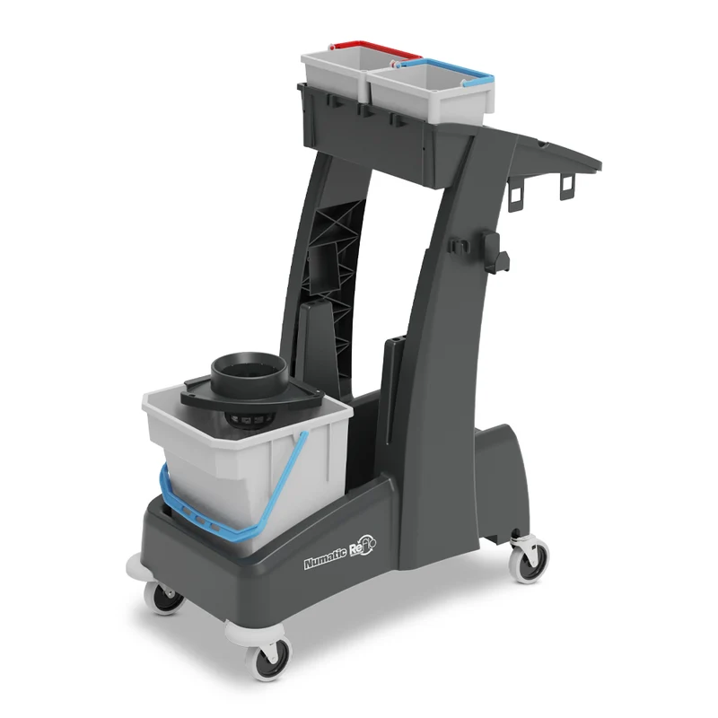 NUMATIC Multi-Matic MM1 – Carro de Limpeza Compacto com Balde de Esfregona 28L e Dois Baldes de 5L, Sustentável em Structofoam