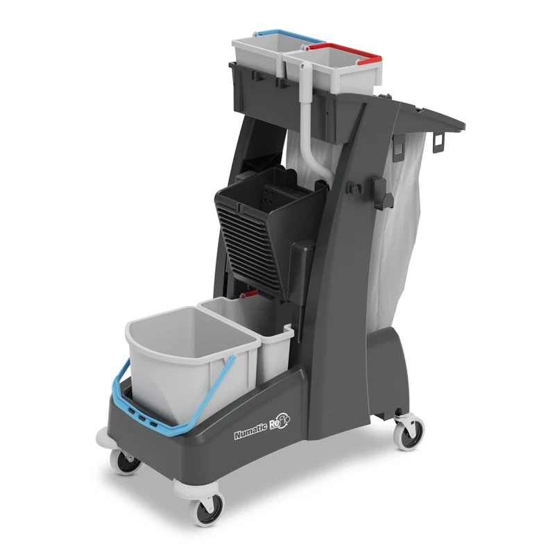 NUMATIC MULTI-Matic MM4 – Carro de Limpeza Compacto com Prensa Vertical, Depósito de Resíduos de 70L e 2 Baldes de 5L