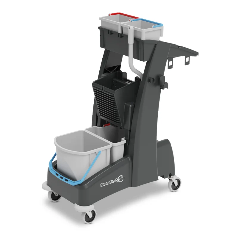 NUMATIC MULTI-Matic MM3 – Carro de Limpeza Compacto com Prensa Vertical, 2 Baldes de 5L e Estrutura Resistente em Plástico Reciclado