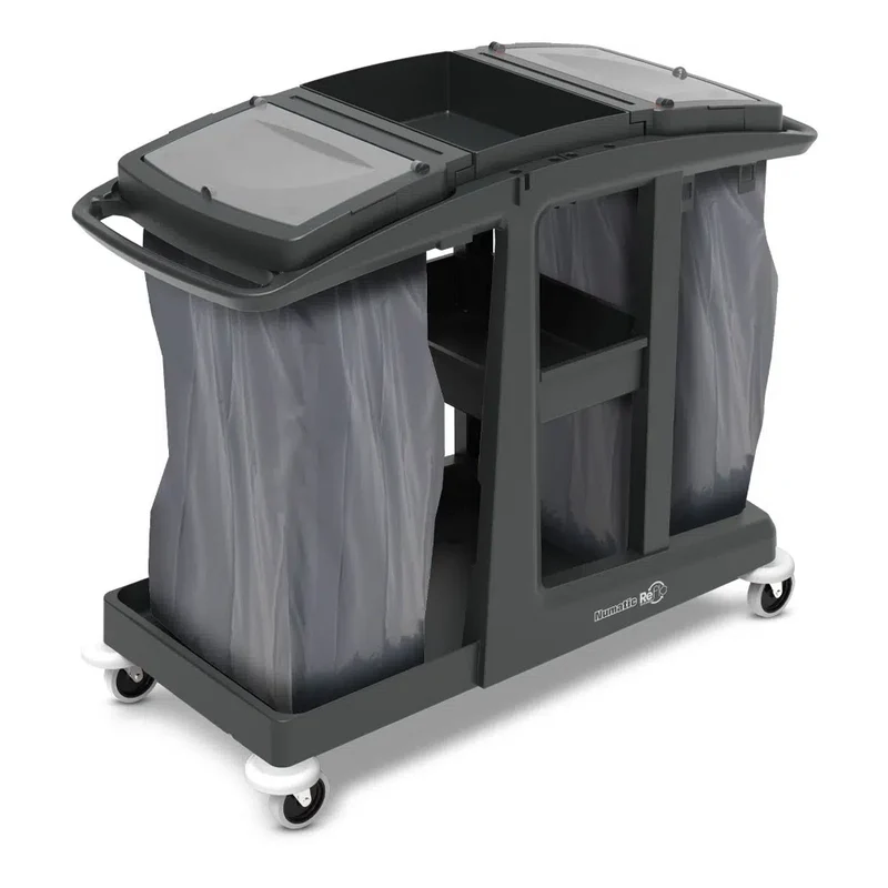 NUMATIC ECO-Matic EM4 – Carro de Limpeza com Dois Depósitos de 120L, Prateleira Aberta e Tabuleiro Superior