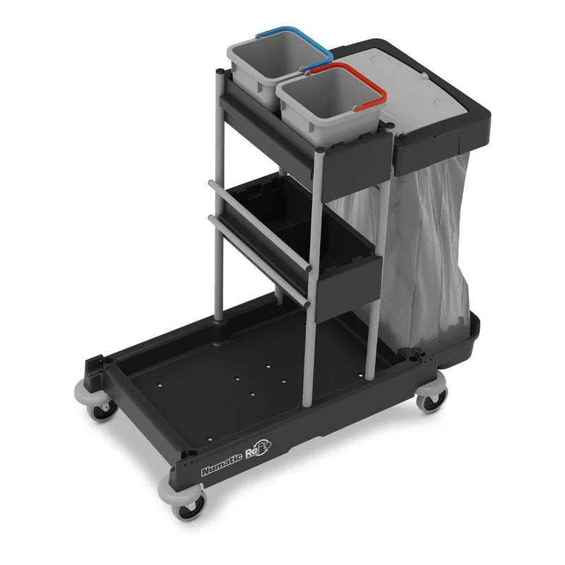 NUMATIC SERVO-Matic SM1415 – Carro de Limpeza Profissional com Tampa de 120L, Baldes Codificados de 6L e Design Compacto em Structofoam Reciclado