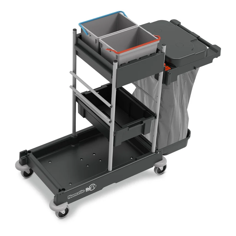 NUMATIC SERVO-Matic SM1705 – Carro de Limpeza Profissional com Tampa de 120L, Baldes Codificados e Alta Capacidade de Armazenamento