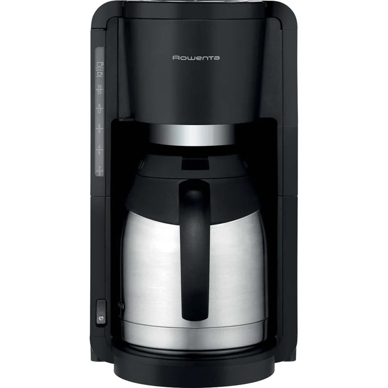 Rowenta CT3818 Adagio Milano Thermo Filterkaffeemaschine Edelstahl, Schwarz