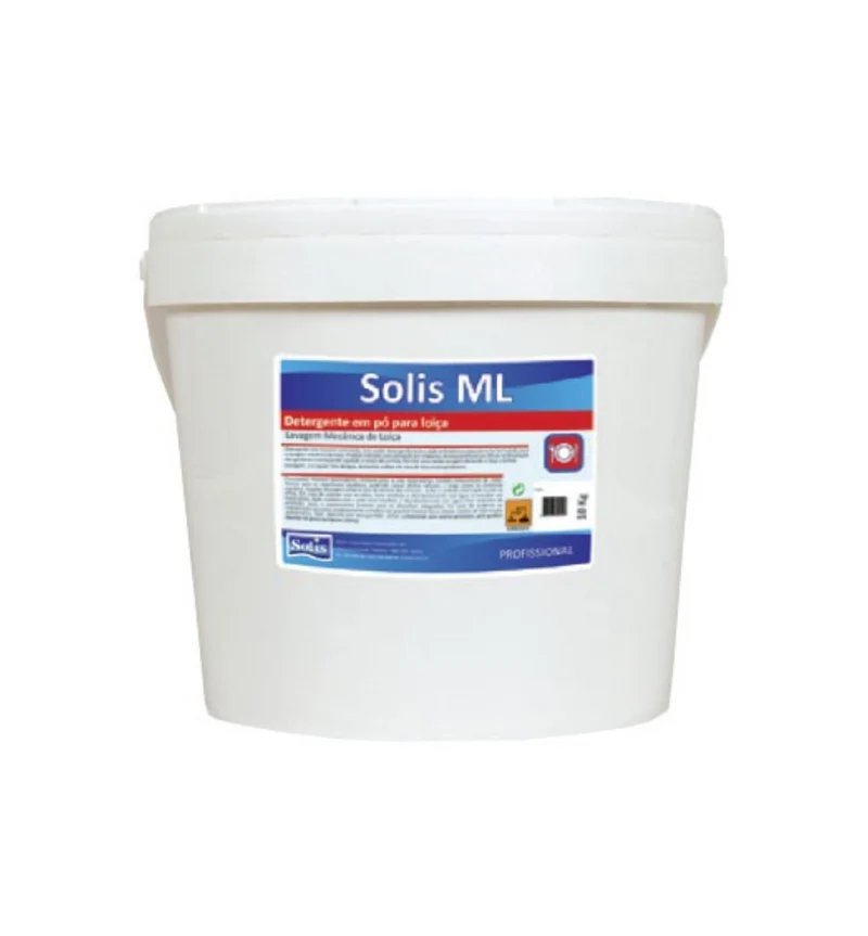 SOLIS ML Detergente em Pó para Máquina de Loiça – Espuma Controlada, Desengordurante e Anti-Calcária (10kg)