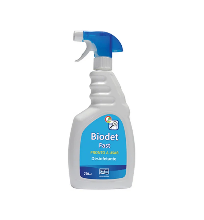 SOLIS Desinfetante em Spray Biodet Fast – Detergente Pronto a Usar para Superfícies Não Porosas, Sem Perfume 750ml