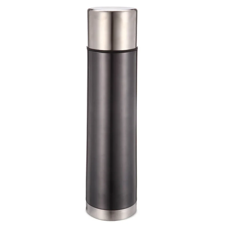 Thermoskanne aus Edelstahl 750ml Isolierflasche mit 200ml Trinkbecher für Warm- oder Kaltgetränke (Graphit)