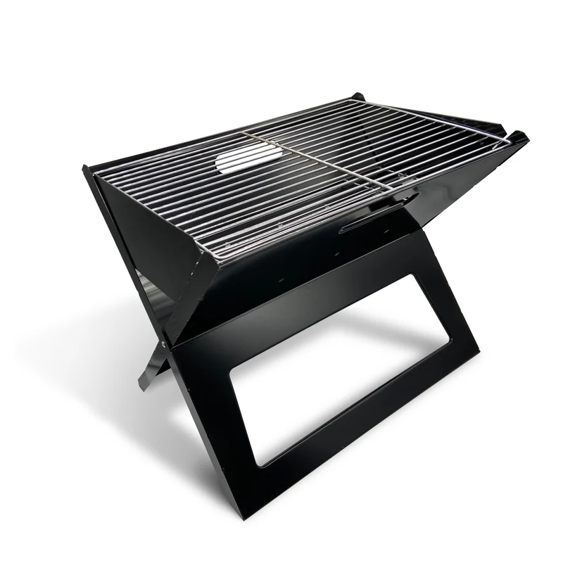 Maestro Portable BBQ MR1011 Koffergrill mit Gitter und Rost Holzkohlegrill Reisegrill Tischgrill Campinggrill Tragbar Faltbar 41x29cm