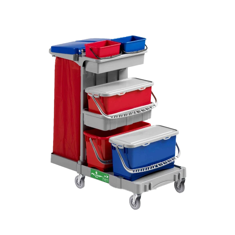 FILMOP Carro de Limpeza ALPHA 1673 com Recolha Seletiva de Esfregonas e Sistema HUSH®