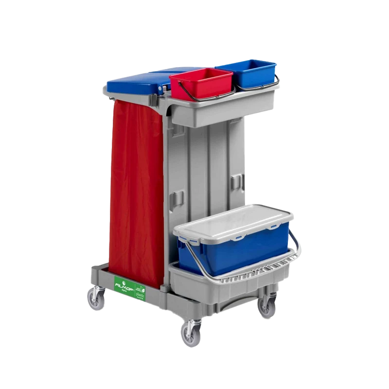 FILMOP Carro de Limpeza ALPHA 1670 com Recolha Seletiva de Esfregonas e Sistema HUSH®
