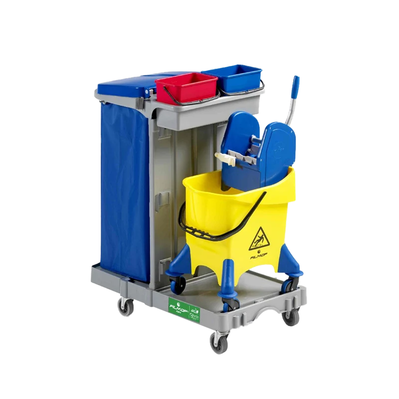 FILMOP Carro Multiusos ALPHA 1105 com Balde Jumpy Removível e Porta-Sacos Dobrável