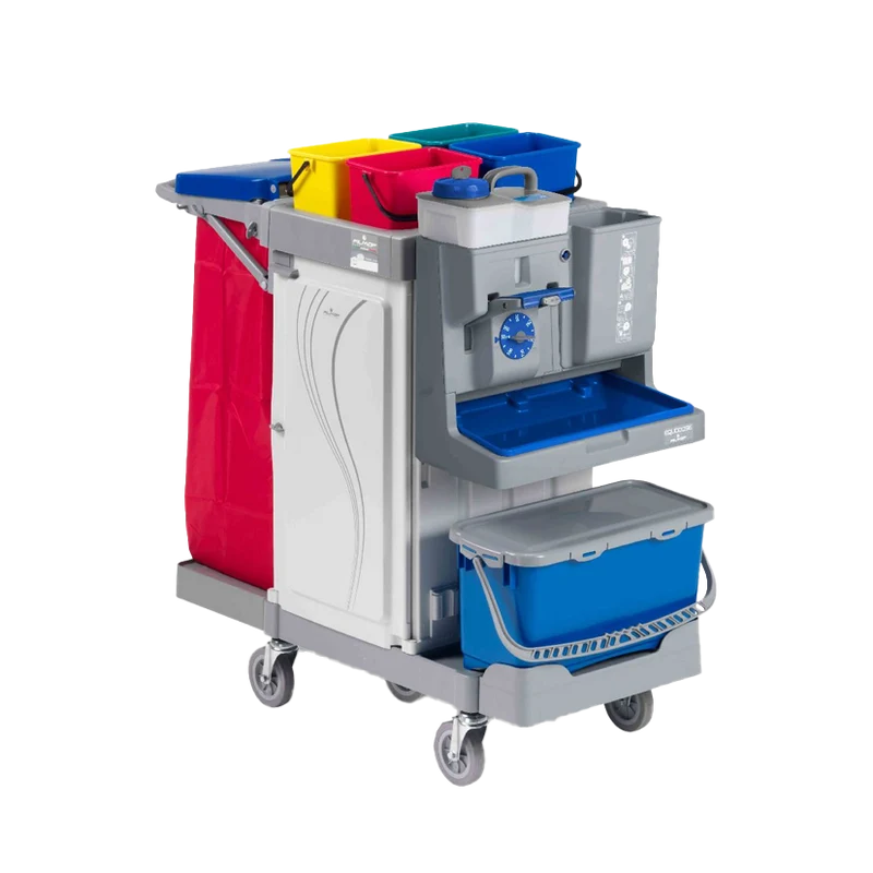 FILMOP Carro de Limpeza ALPHA 0306702 com Doseador Equodose® e Suporte Lateral Dobrável