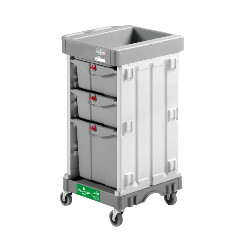FILMOP Carro Multiusos ALPHA 0001003 Compacto para Transporte de Equipamentos e Produtos de Limpeza