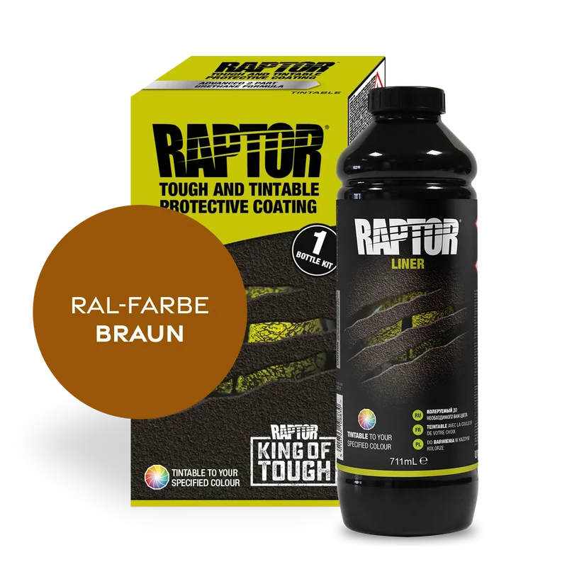 RAPTOR Liner Flaschen-Kit RAL-Farben Braun