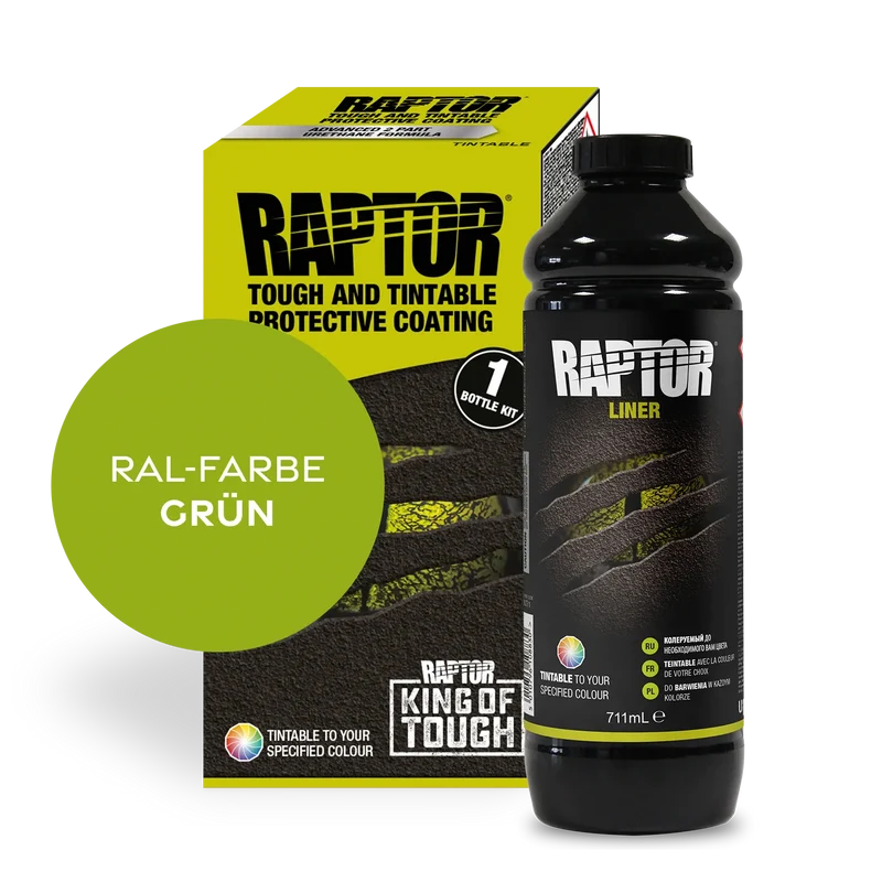 RAPTOR Liner Flaschen-Kit RAL-Farben Grün