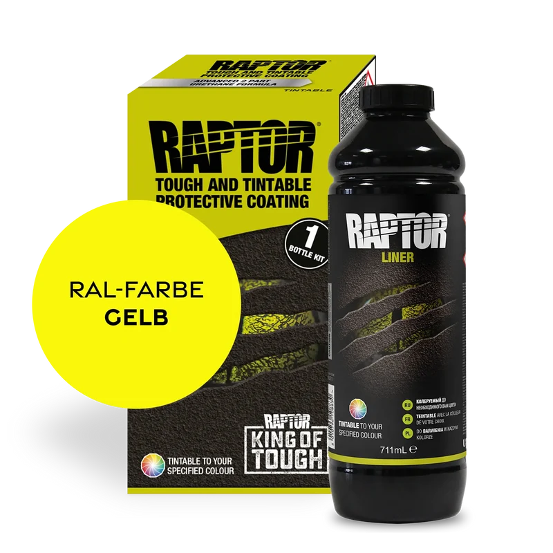 RAPTOR Liner Flaschen-Kit RAL-Farben Gelb