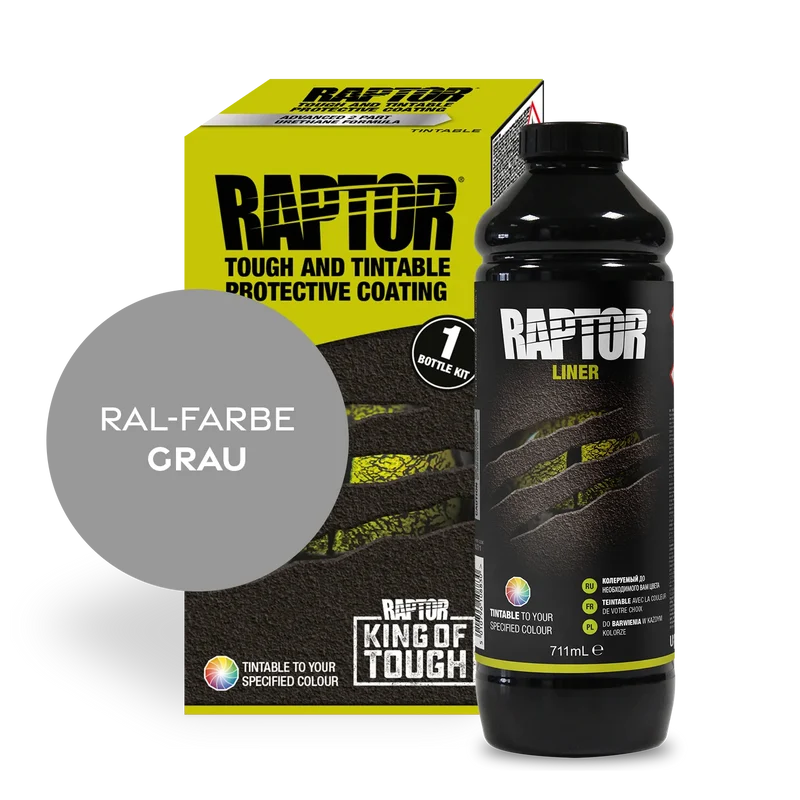 RAPTOR Liner Flaschen-Kit RAL-Farben Grau