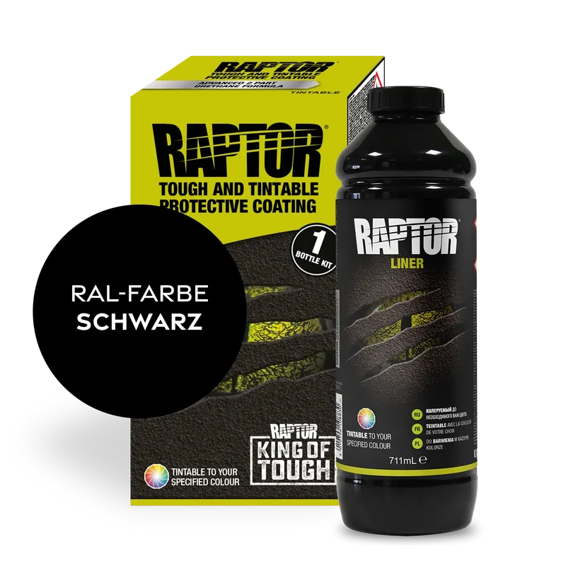 RAPTOR Liner Flaschen-Kit RAL-Farben Schwarz