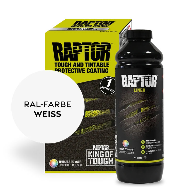 RAPTOR Liner Flaschen-Kit RAL-Farben Weiss