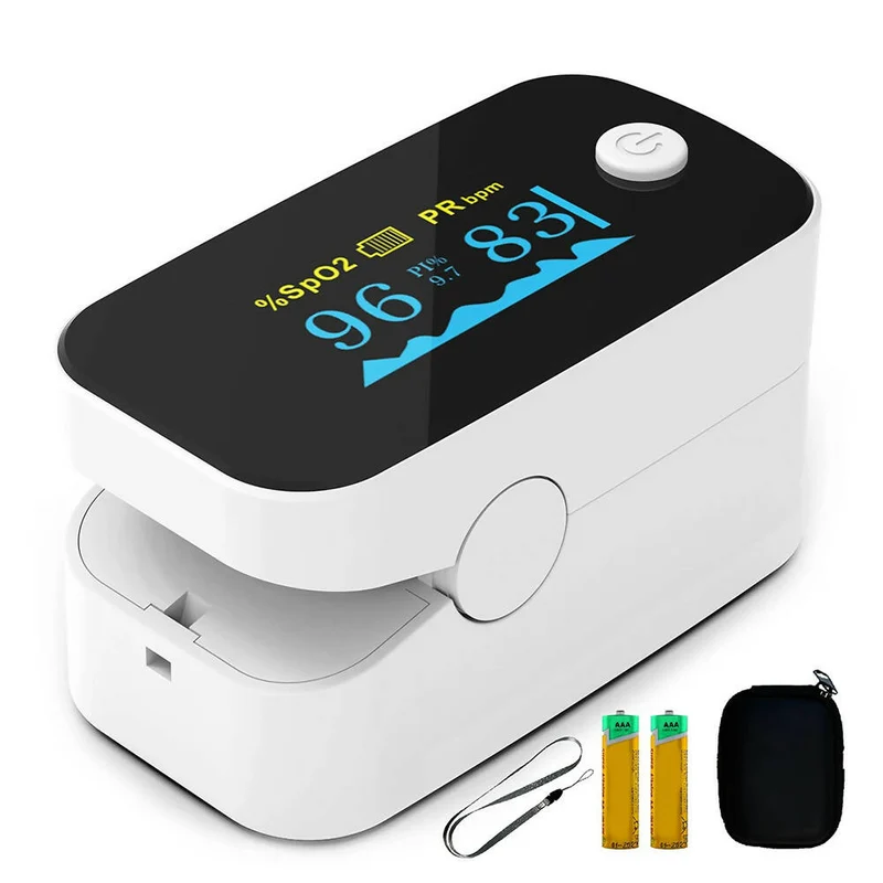 Saturatiemeter / bloedzuurstofmonitor / saturatiemeter voor vingers / met OLED-display / professioneel en zeer nauwkeurig / ideaal voor gezinnen, ouderen en ziekenhuizen