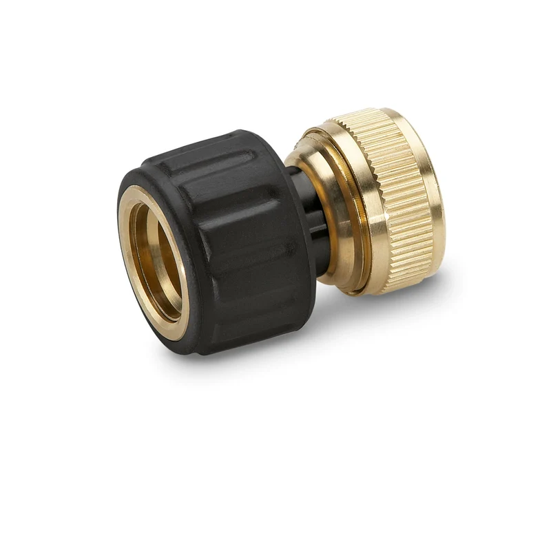 Messing Schlauchkupplung 3/4" mit Aqua Stop