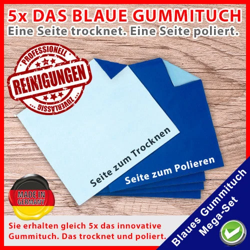 2x Das blaue Gummituch - Microfaser-Tuch zum Putzen und Trocknen