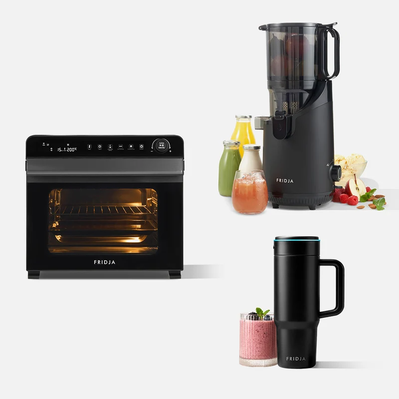 Complete Kitchen – f2500 Self Feeding Whole Fruit Juicer, f600 Stainless Steel Portable Blender & f77 Super Oven Pro