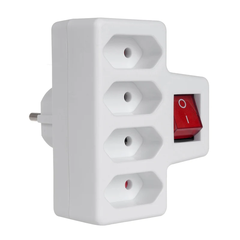 Vierphasige Steckdose mit Schalter Maclean Energy MCE217 4x2,5A Universalstecker