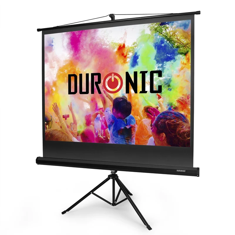 Duronic TPS60 Leinwand, 60" Stativleinwand, Stativ Beamerleinwand mit 122 x 91 cm Fläche im 4:3 Format, Heimkino mit 4K Full HD 3D, Projektorleinwand für Schule und Büro, Präsentationsleinwand