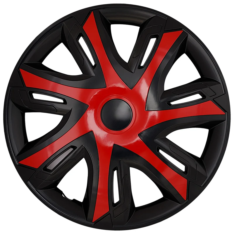 Universelle 15-Zoll-Radkappen NRM N-Power rot/schwarz, 4 Stück