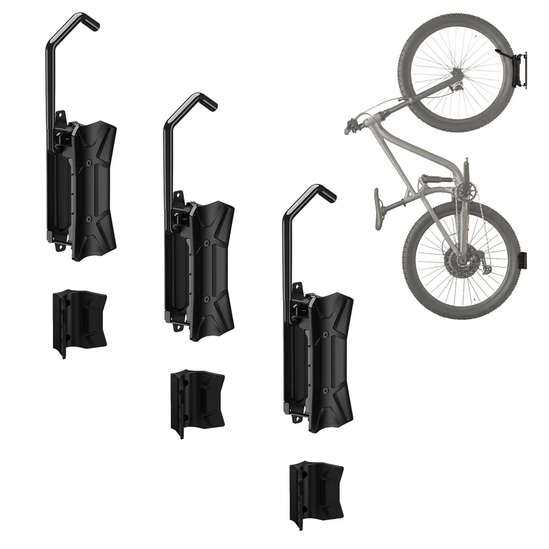 Maclean Fahrradhalter/-aufhänger für die Wandmontage, max. Tragkraft 35 kg, Neigungswinkel einstellbar, Stahl, MC-171, 3 Stück
