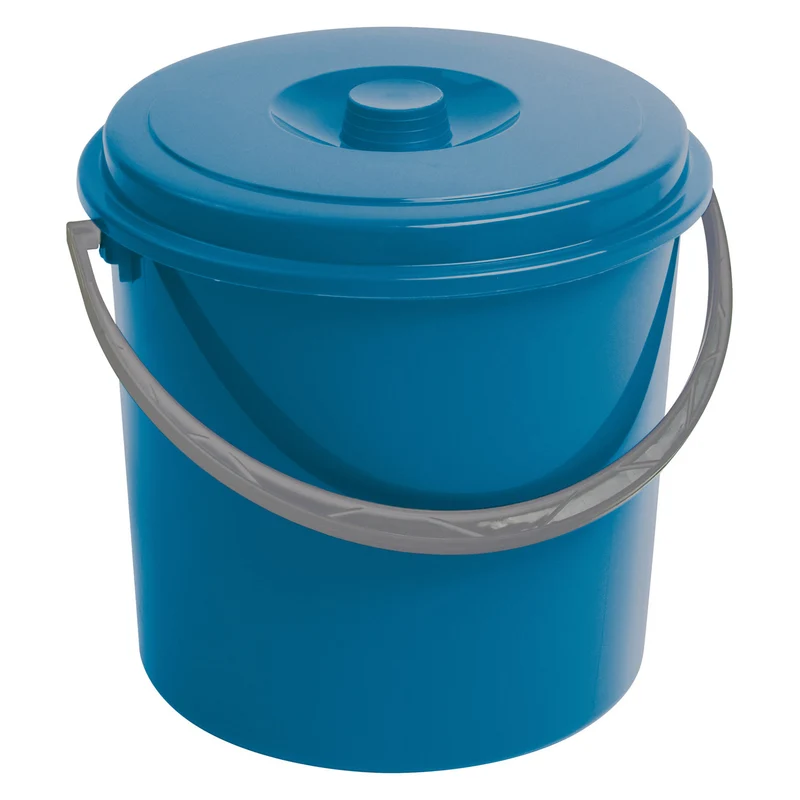 Curver Eimer, mit Deckel, komfortabler Griff, 10L, blau, 235232