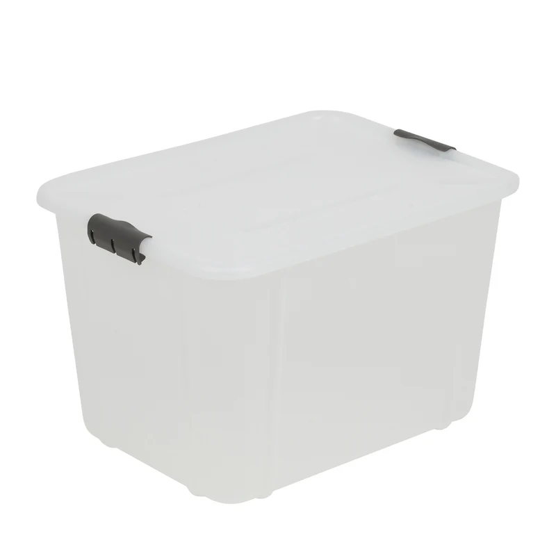 BranQ Velur 30L Aufbewahrungsbox mit Deckel transparent