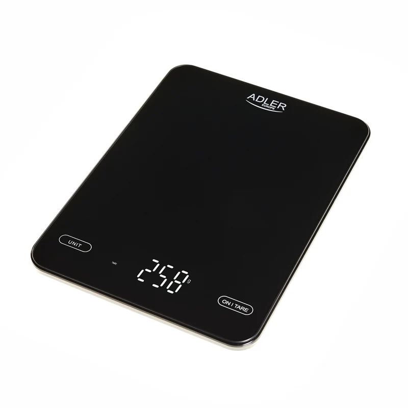 Küchenwaage, Adler, schwarz, 10 kg, über USB aufladbar, AD 3177