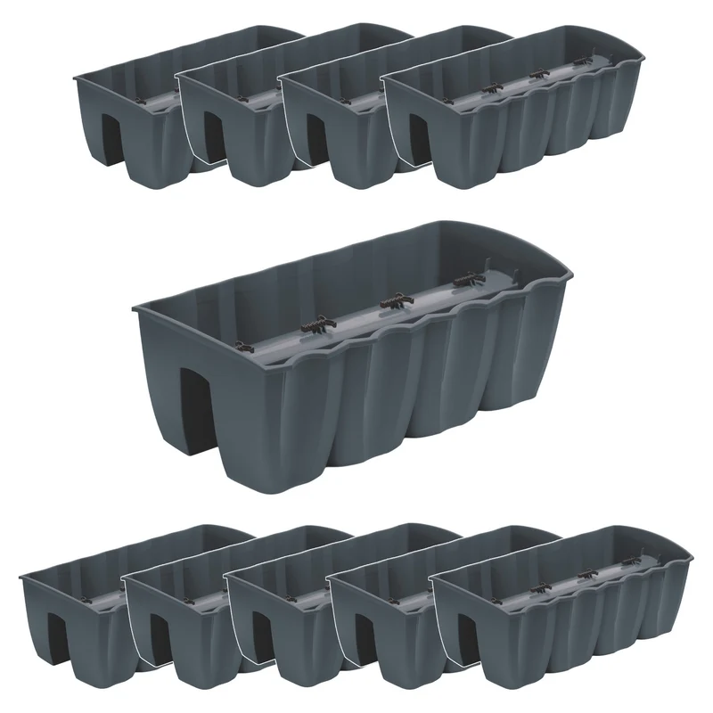 Balkongeländer Topf DCRO600 - Anthrazit, Inhalt 18L, 10 Stück