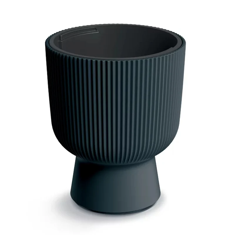 Prosperplast Milly Designer-Blumentopf Modernes Zylinderdesign inkl. Pflanzeinsatz, für Innen- und Außenbereich, Frostbeständig, Hitzebeständig und UV-strahlenbeständig Anthrazit, ⌀ 390 mm