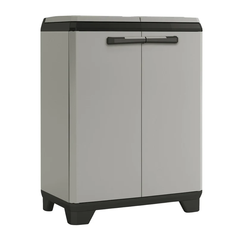 Abfalltrennbehälter Keter Planet, Fassungsvermögen 2 x 110 l, Farbe: Grau, 68 x 39 x 92 cm, 246640