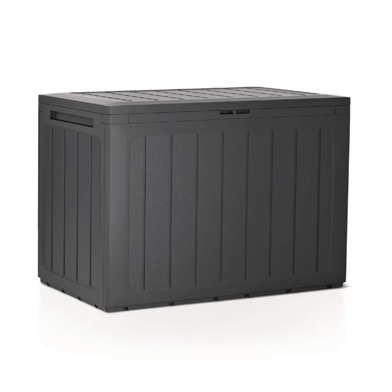 Boardebox Gartenbox Kissenbox Gartentruhe Verschließbar (190 Liter, Anthrazit)